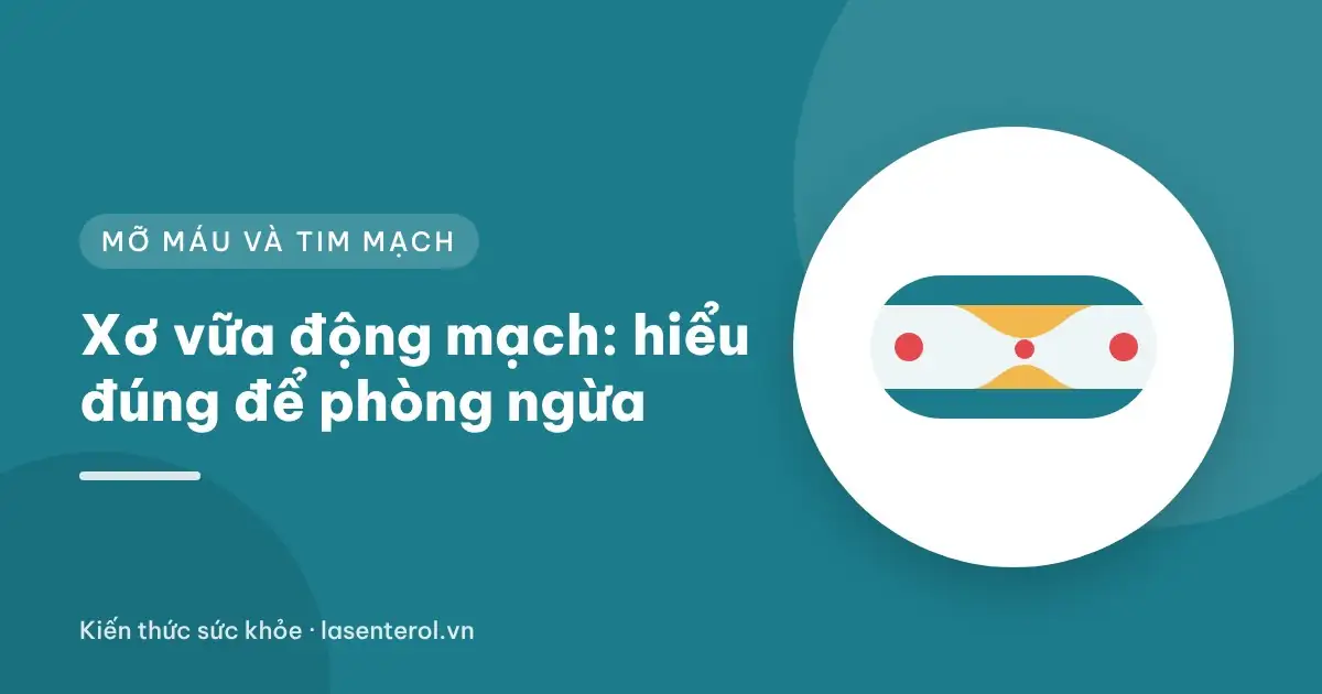 Minh họa lòng động mạch bị hẹp do mảng xơ vữa tích tụ từ cholesterol